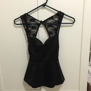 Black Peplum Top
