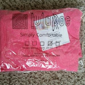 BNWT pink solid heathered Lularoe leggings