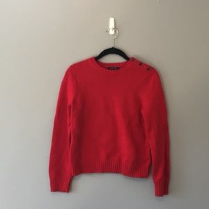 Red Lands End 100% Cotton Sweater