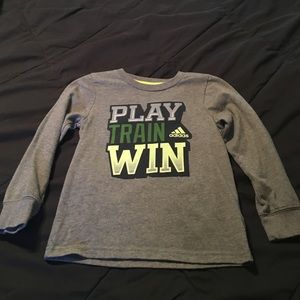 Boys Adidas size 5 long sleeve grey tee