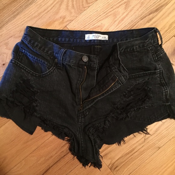 Black jean shorts