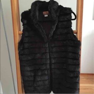 Black Faux Fur Vest
