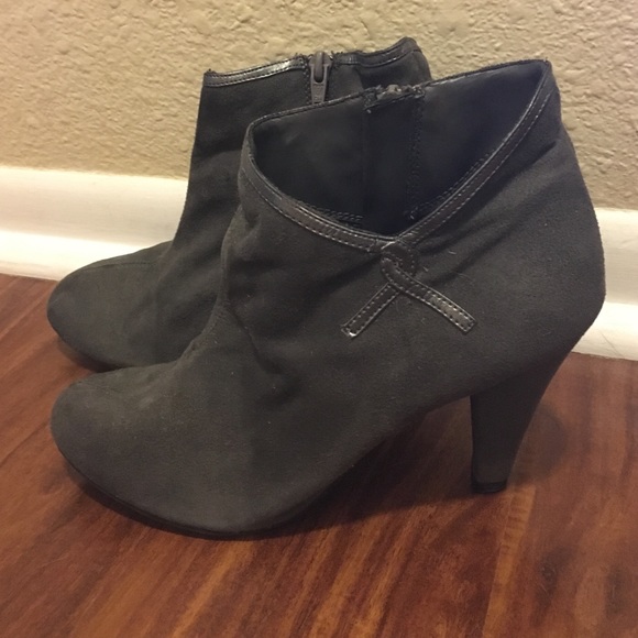 Grey suede ankle boots