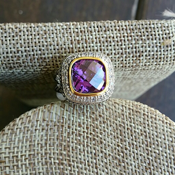 Jewelry - Silver and Rhodium cable CZ paved ring