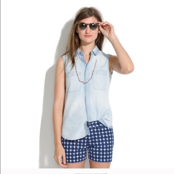 Madewell sleeveless chambray top