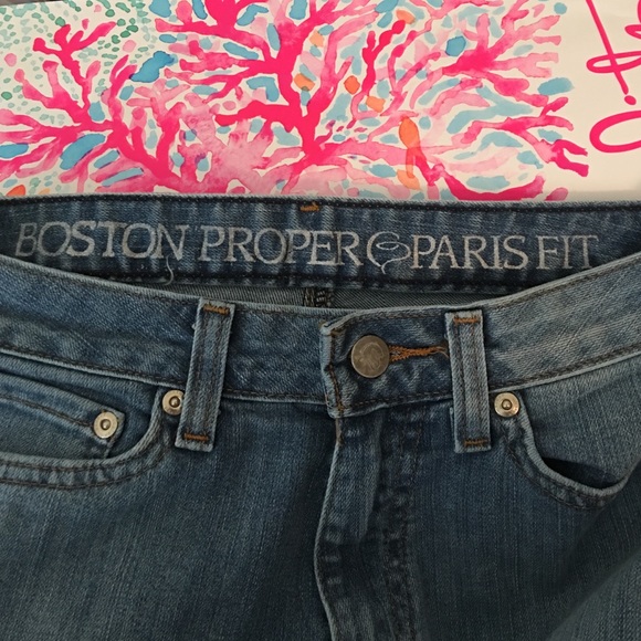 Boston Proper Paris Med Wash slim Bootcut  Jeans 2 - Picture 3 of 4