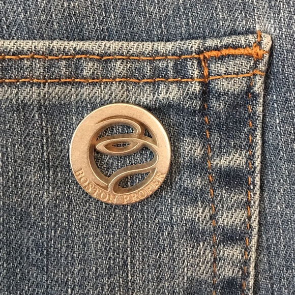 Boston Proper Paris Med Wash slim Bootcut  Jeans 2 - Picture 2 of 4