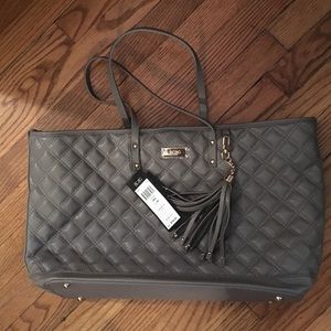 New with tags gray bcbg quilted tote