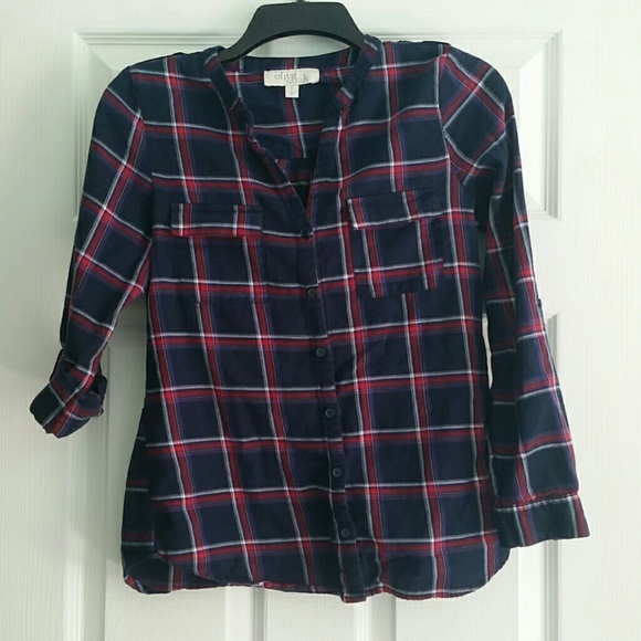 Plaid button down shirt