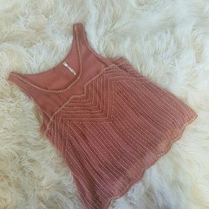Beaded Blush Top (Dusty Rose Colour)