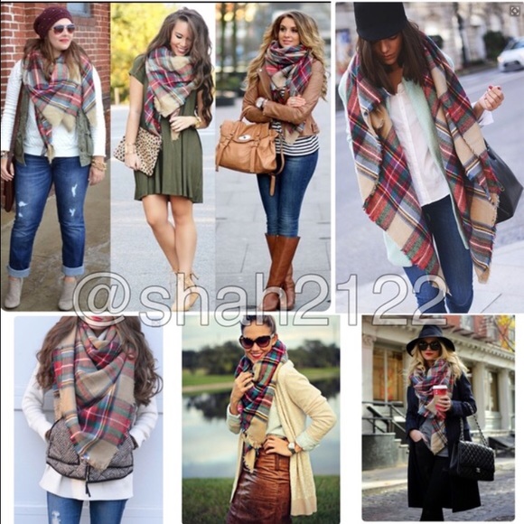 New Tartan Blanket plaid scarf shawl checked - Picture 5 of 7