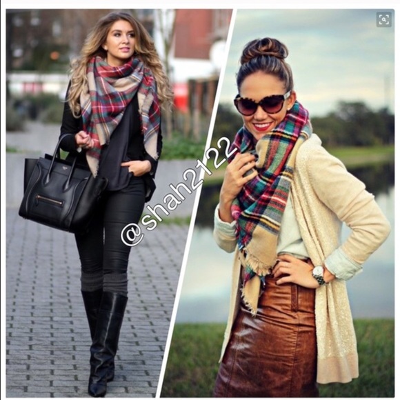 New Tartan Blanket plaid scarf shawl checked - Picture 6 of 7