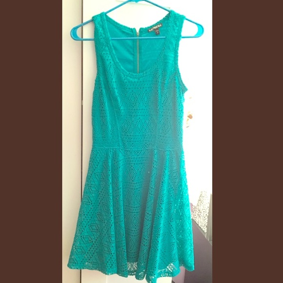 Turquoise textured dress