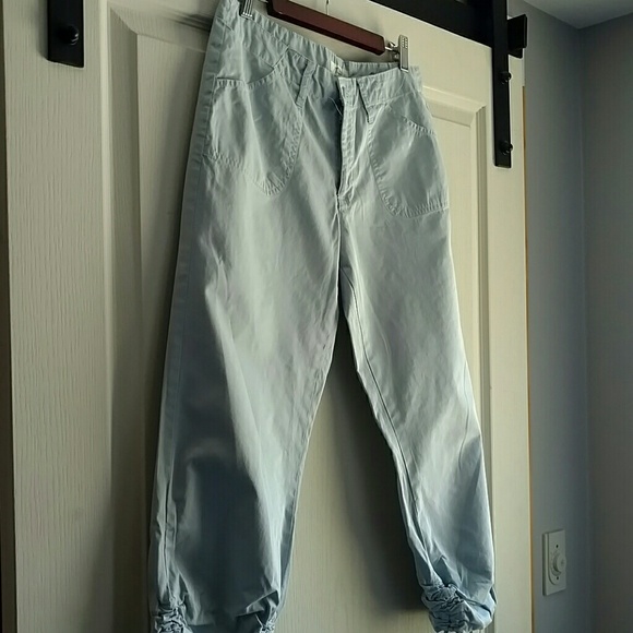 EUC Light Blue Cotton Capri's