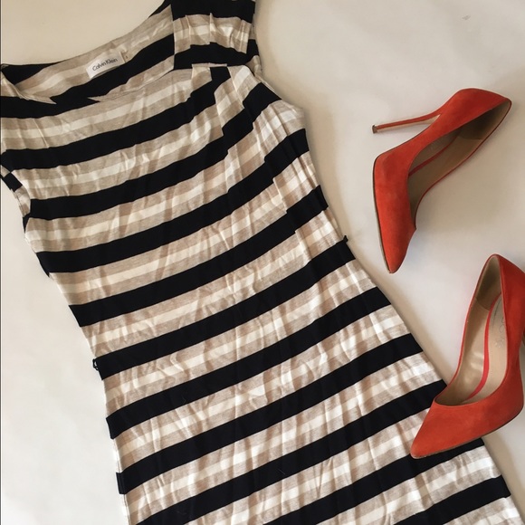 Calvin Klein stripe jersey dress