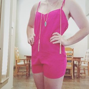 Silence + Noise hot pink romper