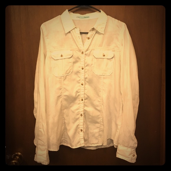 Maurices white denim shirt
