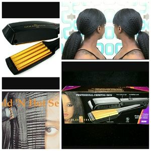 💲NIB Professional Crimping Iron Gold n Hot Hair