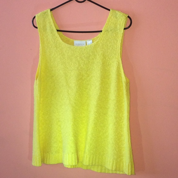 HP Liz Claiborne Yellow Knit Sleeveless Top
