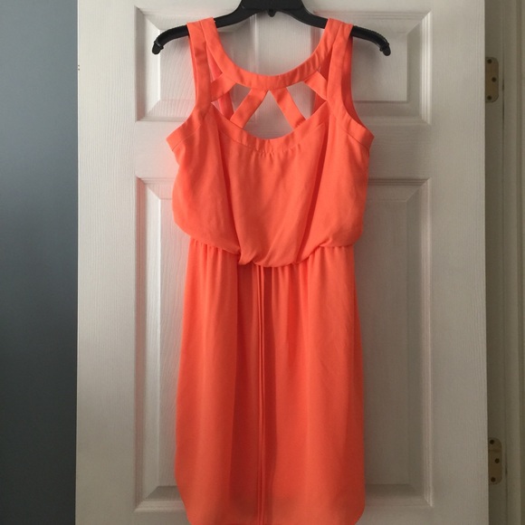 💛Bright Coral Formal Dress