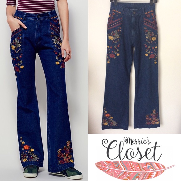 Spell Denim - SPELL Wanderlust Embroidered Flare Jeans