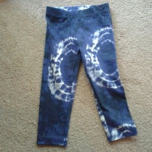 Dark Blue Tie Dye Capri Pants