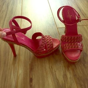 Cole Haan pink strapped heels