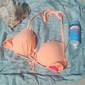 VS Coral ruffle bikini top
