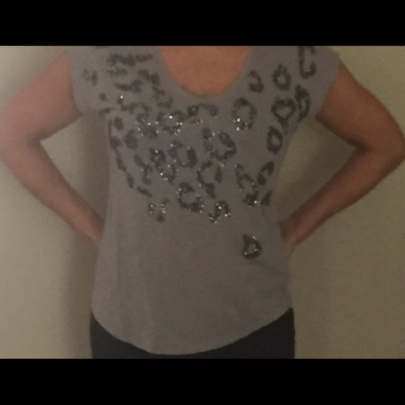 Express animal print blingy sequined tre