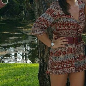 Fracesca's Long-Sleeve Romper and Accent Belt