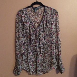 Ralph Lauren Ruffled long sleeve blouse. Size. S