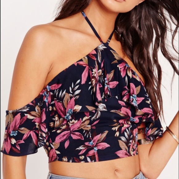 Missguided Tops - NEW!! Missguided halter floral crop top
