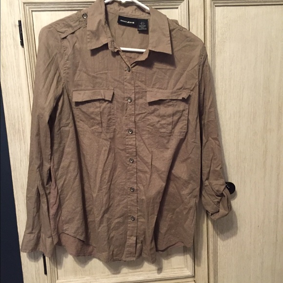 Tan button-up top