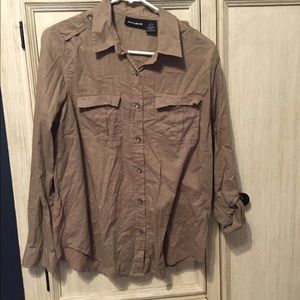 Tan button-up top