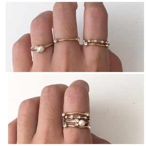 Banana Republic 4 Embellished Stacking Rings