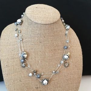 Grey floating bead necklace