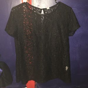 Black lace tshirt