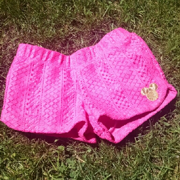 Disney Bright Pink Shorts Mickie Mouse
