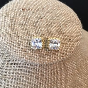 Crowned CZ earrings