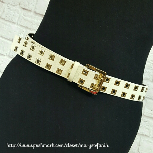Michael Kors Accessories - Michael Kors White & Gold Statement Belt size M/L