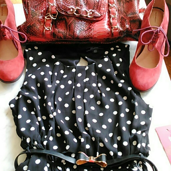 ZEALOUS POLKA A DOT DRESS  SIZE MEDIUM/MEDIUM. NEW - Picture 3 of 4