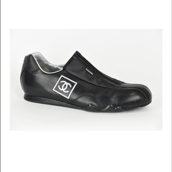 Chanel Black Leather athletic shoes