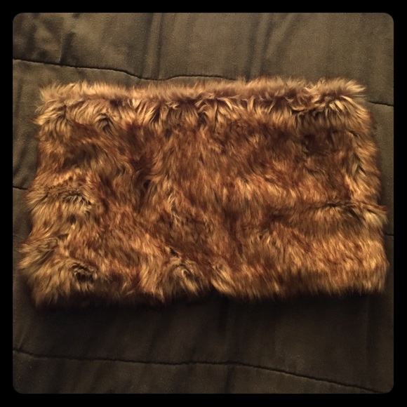 Faux fur infinity scarf.