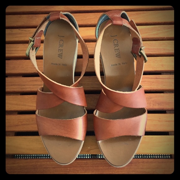J.Crew Size 7  Leather Platform Sandals
