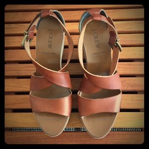 J.Crew Size 7  Leather Platform Sandals