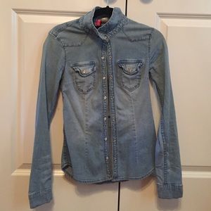 Denim button-down