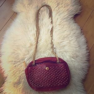 Rebecca Minkoff Studded Red Leather Cross Body