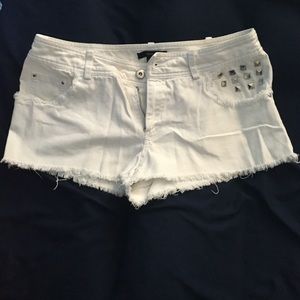 White Studded Pocket Shorts