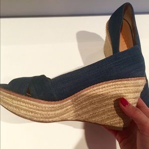 Michael Kors Denim Open Toe Sandal Wedges