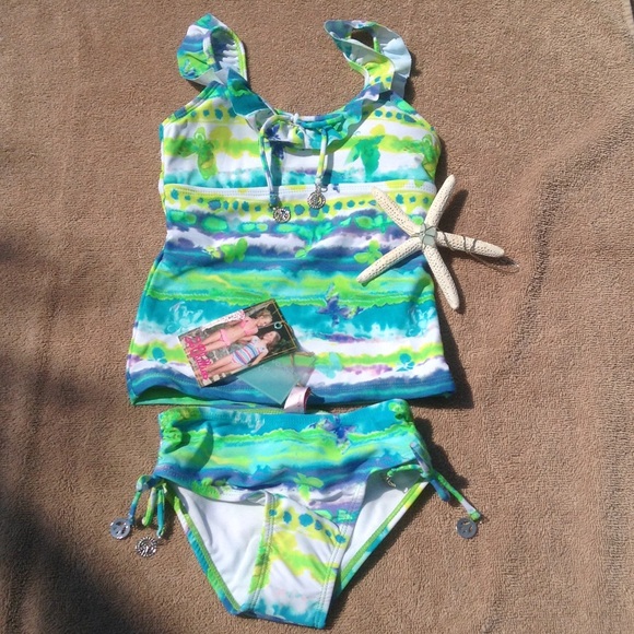 2CHILLIES Kids Water Color Tankini Swim Set
